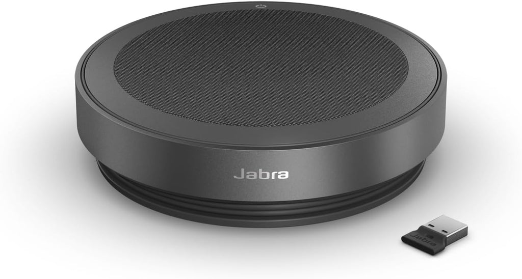 Jabra Speak2 75 Wireless Bluetooth Speakerphone - Portable Speaker with 4 Noise-Cancelling Mics, 65mm Full-Range Speakers & USB-A Bluetooth Adapter - Certified Microsoft Teams Speaker - Dark Grey