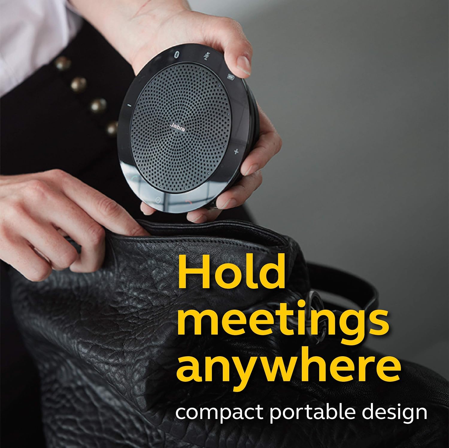 Jabra Speak 510 Speaker Phone - Microsoft Certified Portable Bluetooth Conference Speaker with USB - Connect with Laptops, Smartphones and Tablets, Black